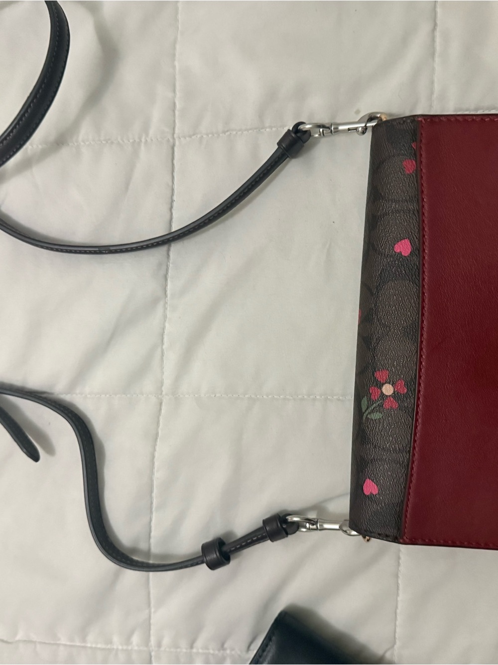 Coach Brown Signature Floral Heart Wallet with Gold Logo - Picture 2 of 4